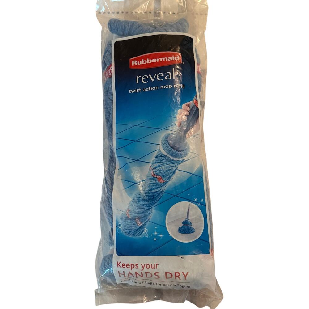 Rubbermaid Reveal Twist Action Mop Refill Microfiber #6B12 NEW SEALED